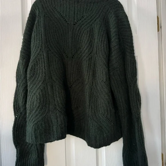 Madewell Deep Green Textured Crew Neck Sweater - Picture 2 of 4